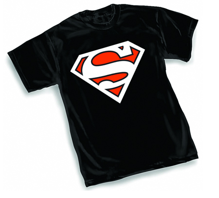 ANIMATED SUPERMAN BLACK SYMBOL T-Shirt  L/A